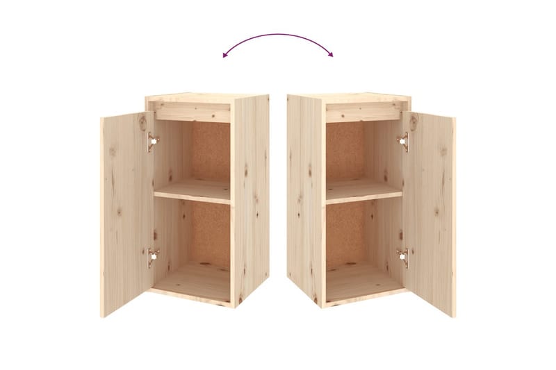 Veggskap 30x30x60 cm heltre furu - Brun - Oppbevaring - Hyller - Vegghylle
