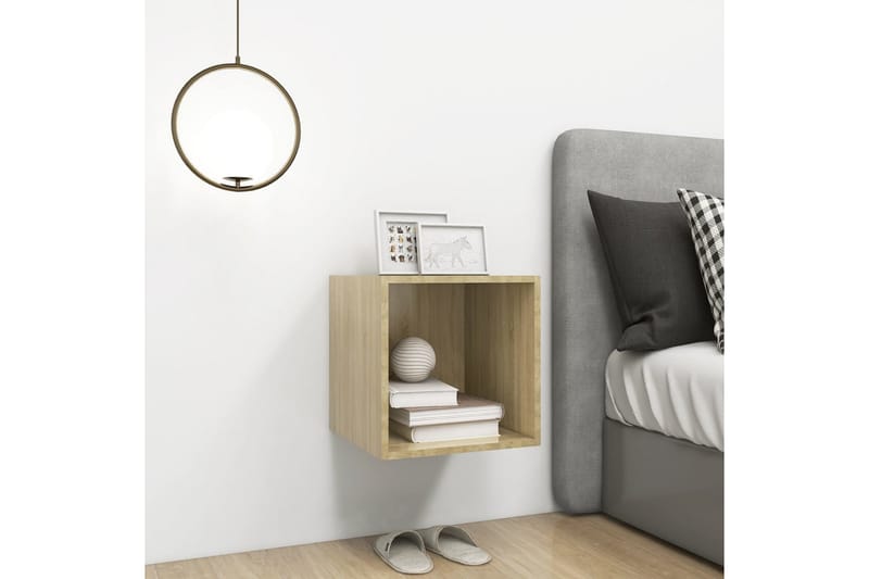 Veggskap sonoma eik 37x37x37 cm sponplate - Brun - Oppbevaring - Hyller - Vegghylle