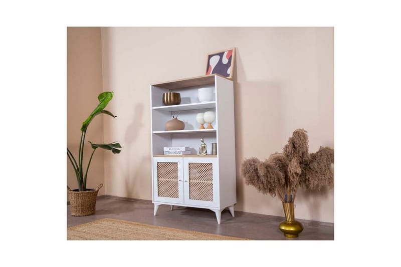 Velin Bokhylle 90 cm - Hvit/Lysfarget tre - Oppbevaring - Hyller - Bokhylle