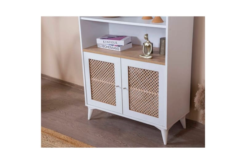 Velin Bokhylle 90 cm - Hvit/Lysfarget tre - Oppbevaring - Hyller - Bokhylle
