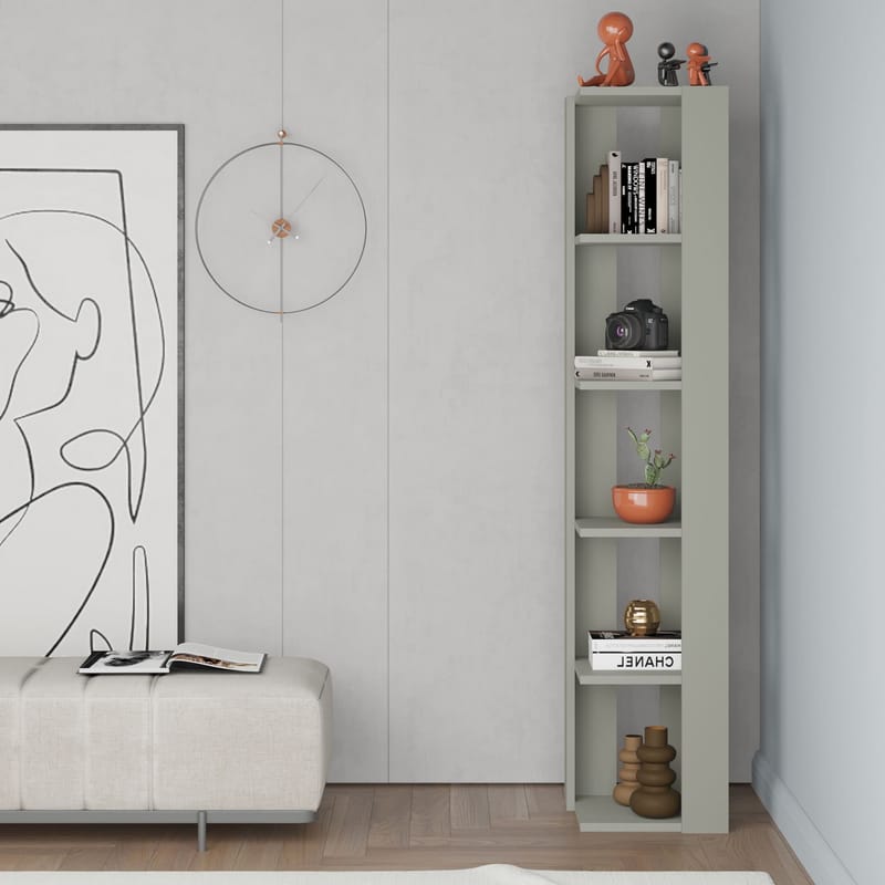 Verina Bokhylle 161 cm - Ash Green - Oppbevaring - Hyller - Hjørnehylle