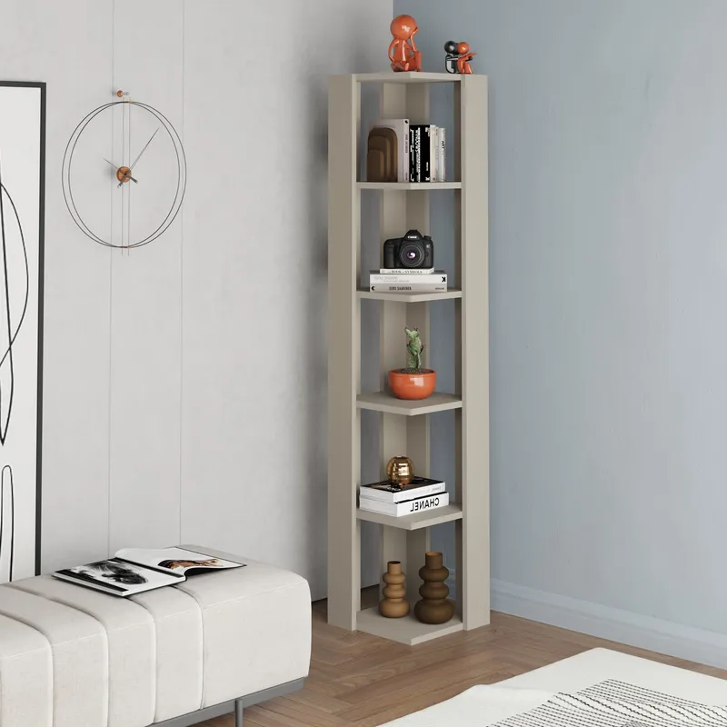 Verina Bokhylle 161 cm - Sandstein - Oppbevaring - Hyller - Hjørnehylle