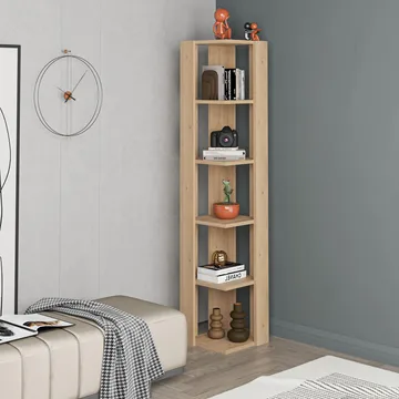 Verina Bokhylle 161 cm - Sapphire Oak - Oppbevaring - Hyller - Hjørnehylle