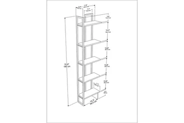Veylar Bokhylle 36,4 cm - Sort/Grønn - Oppbevaring - Hyller - Bokhylle