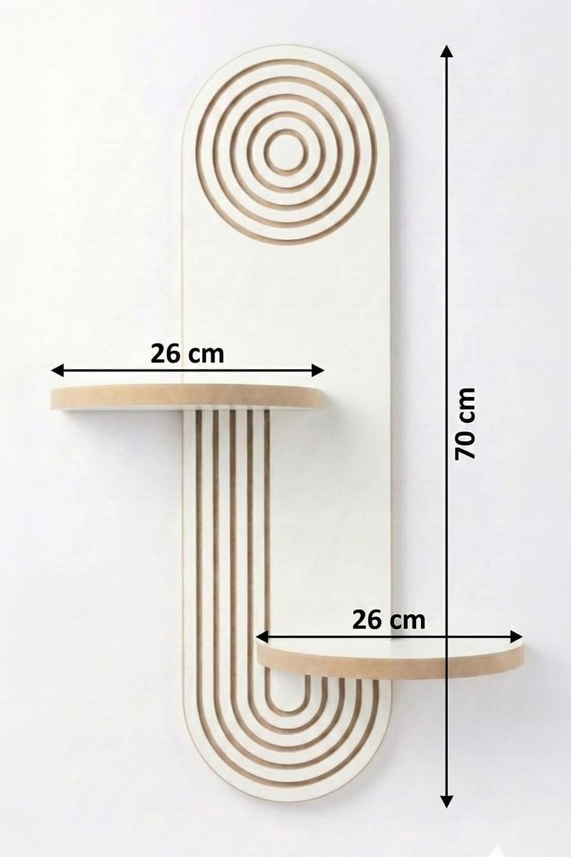 Virlin Vegghylle 26x35x13 cm - Hvit - Oppbevaring - Hyller - Vegghylle