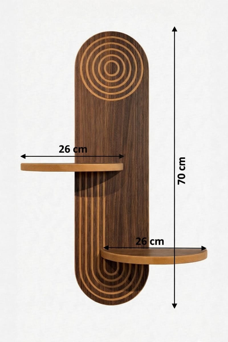 Virlin Vegghylle 26x35x13 cm - Wenge - Oppbevaring - Hyller - Vegghylle