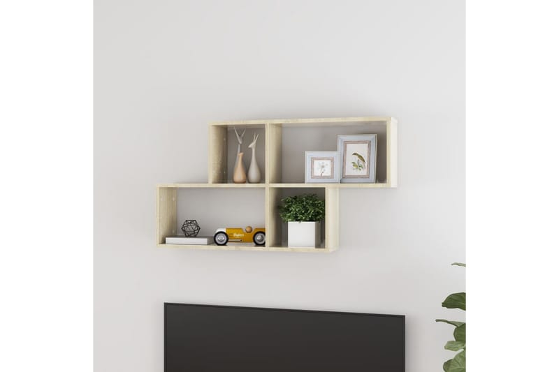viVegghylle sonoma eik 100x18x53 cm sponplate - Brun - Oppbevaring - Hyller - Vegghylle