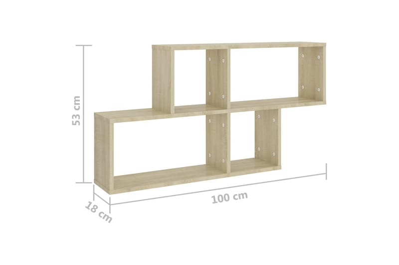 viVegghylle sonoma eik 100x18x53 cm sponplate - Brun - Vegghylle