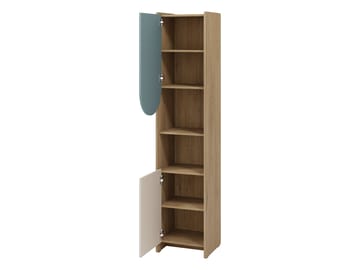 Zarek bokhylle 44x198 cm - brun, blå, beige - Oppbevaring - Hyller - Bokhylle