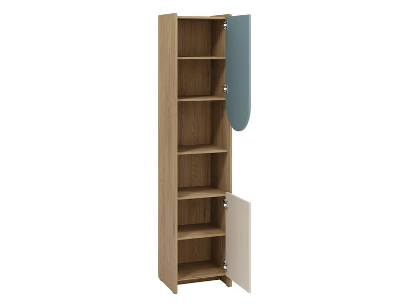 Zarek bokhylle 44x198 cm - brun, blå, beige - Oppbevaring - Hyller - Bokhylle