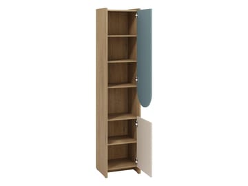 Zarek bokhylle 44x198 cm - brun, rosa, beige - Oppbevaring - Hyller - Bokhylle