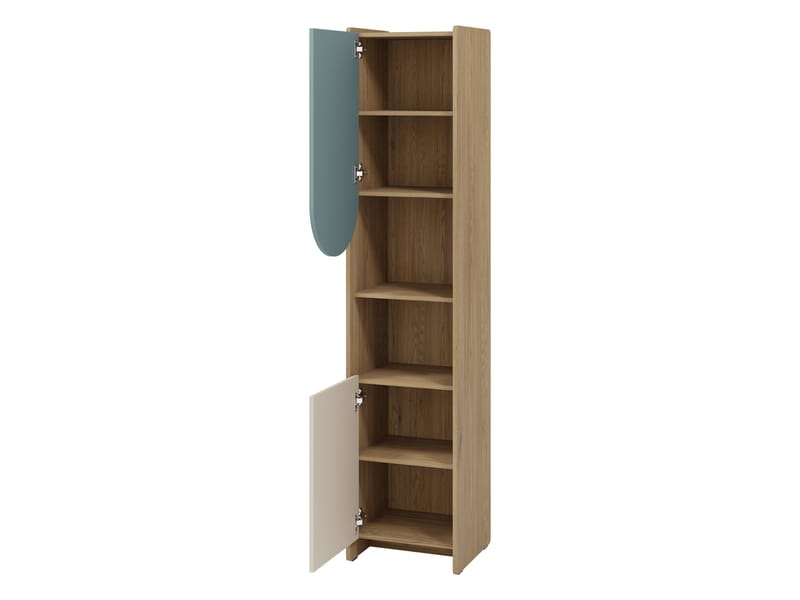 Zarek bokhylle 44x198 cm - brun, rosa, beige - Oppbevaring - Hyller - Bokhylle