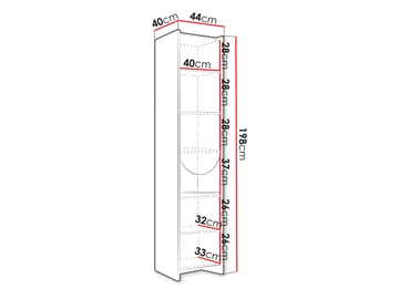 Zarek bokhylle 44x198 cm - brun, rosa, beige - Oppbevaring - Hyller - Bokhylle