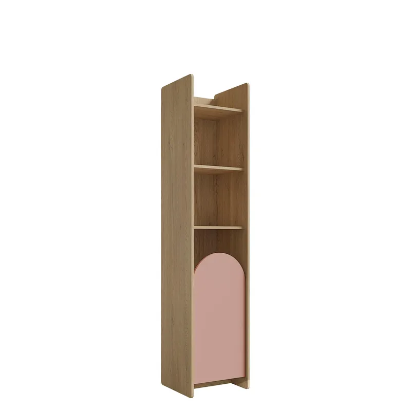 Zarek bokhylle 44x198 cm, Brun og rosa