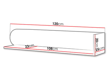 Zarek Vegghylle 120 cm - brun og blå - Oppbevaring - Hyller - Vegghylle