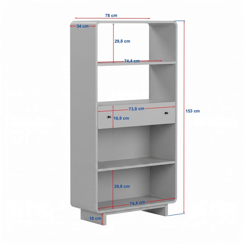 Zavio Bokhylle 78x153x34 cm - Eik - Oppbevaring - Hyller - Bokhylle
