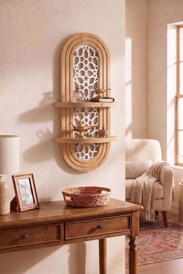 Zayra Vegghylle 26x70 cm i Tre med Plastbakstykke - Brun - Oppbevaring - Hyller - Vegghylle