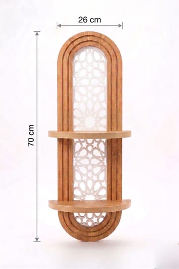 Zayra Vegghylle 26x70 cm i Tre med Plastbakstykke - Brun - Oppbevaring - Hyller - Vegghylle