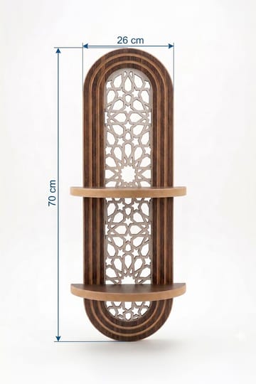 Zayra Vegghylle 26x70 cm i Valnøtt med Plastbakstykke - Brun - Oppbevaring - Hyller - Vegghylle