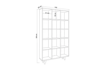 Zipa Bokhylle 100 cm - Beige - Oppbevaring - Hyller - Bokhylle