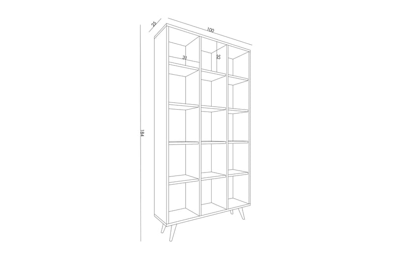 Zipa Bokhylle 100 cm - Eik - Oppbevaring - Hyller - Bokhylle