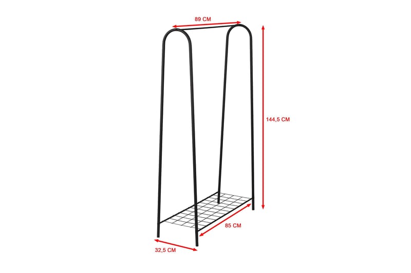 Bhutan Klesstativ 145 cm - Svart - Oppbevaring - Klesoppbevaring - Stumtjener