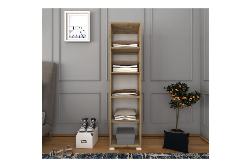 Garderobe Doranstead Lys Valnøtt / Hvit - Hvit/Lysfarget tre - Oppbevaring - Klesoppbevaring - Garderober & garderobesystem