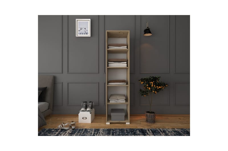 Garderobe Doranstead Lys Valnøtt / Hvit - Hvit/Lysfarget tre - Oppbevaring - Klesoppbevaring - Garderober & garderobesystem