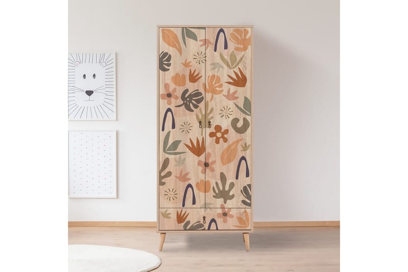 Bertoaria Garderobe 80x190 cm Brun - Hanah Home - Oppbevaring - Klesoppbevaring - Garderober & garderobesystem