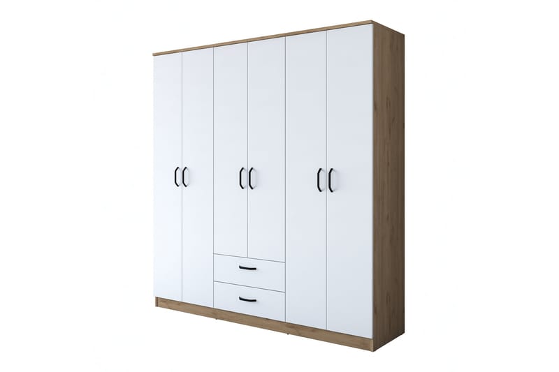 Jahani Garderobeskap 180x190,8 cm Brun/Hvit - Hanah Home - Oppbevaring - Klesoppbevaring - Garderober & garderobesystem