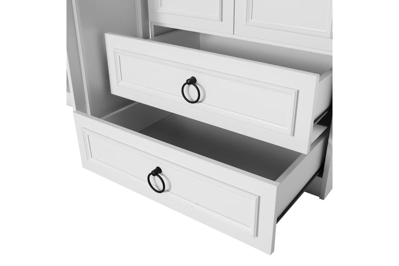 Ajra Garderobeskap 140x185 cm Hvit - Hanah Home - Oppbevaring - Klesoppbevaring - Garderober & garderobesystem