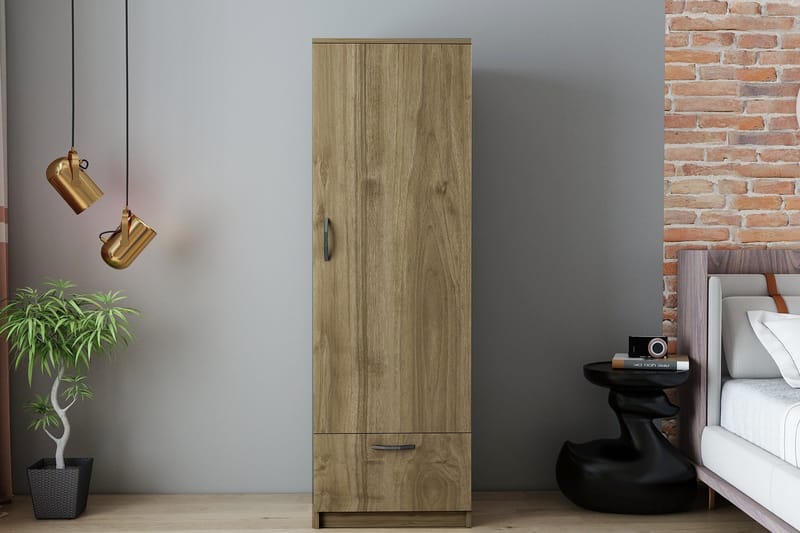 Kleoo Garderobeskap 50x187 cm Brun - Hanah Home - Oppbevaring - Klesoppbevaring - Garderober & garderobesystem