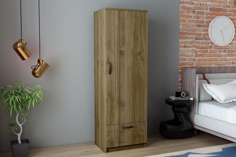 Kleoo Garderobeskap 50x187 cm Brun - Hanah Home - Oppbevaring - Klesoppbevaring - Garderober & garderobesystem