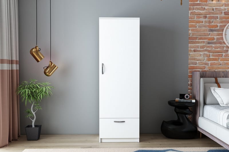 Kleoo Garderobeskap 50x187 cm Hvit - Hanah Home - Oppbevaring - Klesoppbevaring - Garderober & garderobesystem