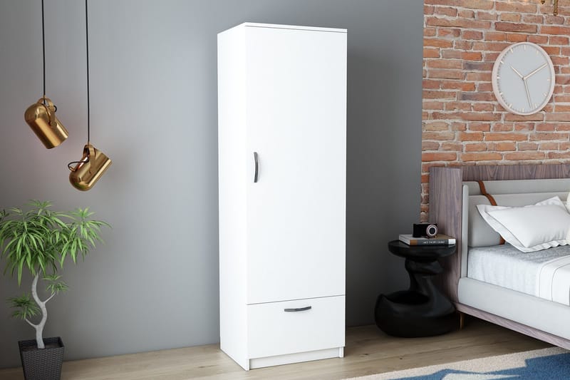 Kleoo Garderobeskap 50x187 cm Hvit - Hanah Home - Oppbevaring - Klesoppbevaring - Garderober & garderobesystem
