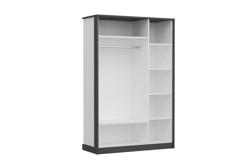 Berdez Garderobe 120x182 cm Antrasitt/Hvit - Hanah Home - Oppbevaring - Klesoppbevaring - Garderober & garderobesystem
