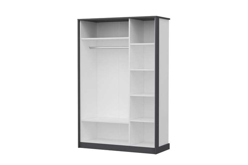 Berdez Garderobe 120x182 cm Antrasitt/Hvit - Hanah Home - Oppbevaring - Klesoppbevaring - Garderober & garderobesystem