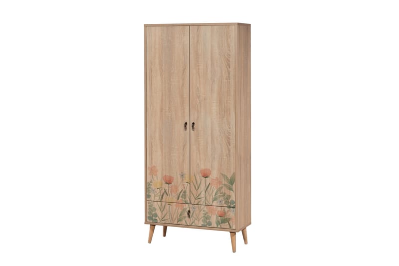 Bertoaria Garderobe 80x190 cm Brun - Hanah Home - Oppbevaring - Klesoppbevaring - Garderober & garderobesystem
