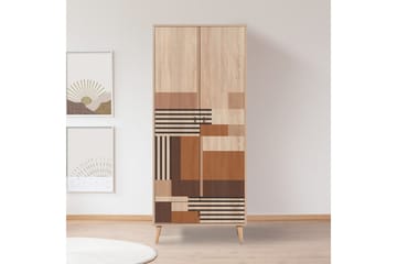 Bertoaria Garderobe 80x190 cm Brun - Hanah Home - Oppbevaring - Klesoppbevaring - Garderober & garderobesystem