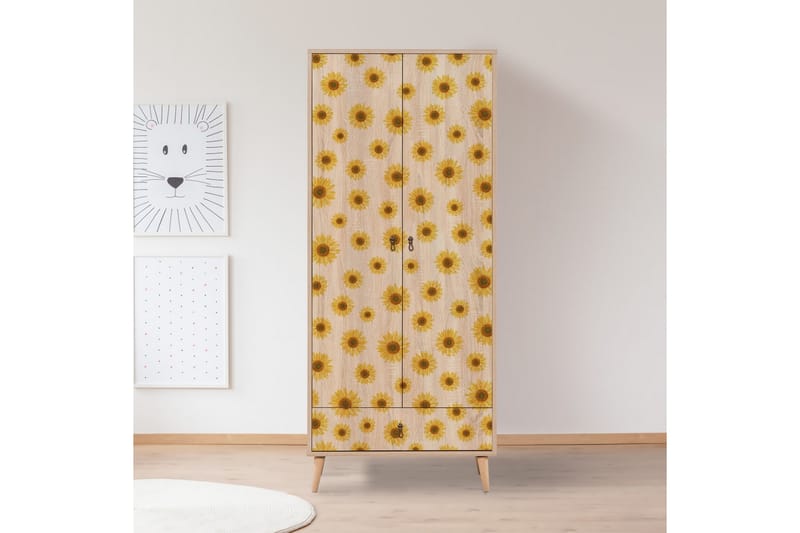 Bertoaria Garderobe 80x190 cm Brun - Hanah Home - Oppbevaring - Klesoppbevaring - Garderober & garderobesystem