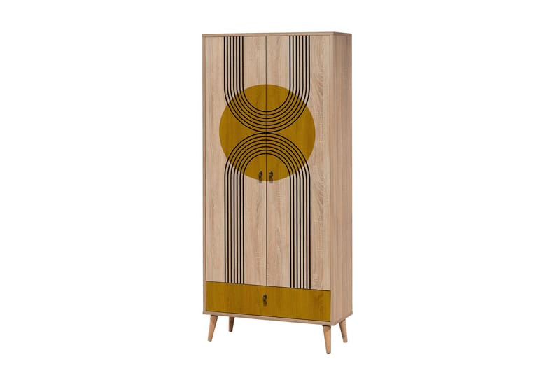 Bertoaria Garderobe 80x190 cm Brun - Hanah Home - Oppbevaring - Klesoppbevaring - Garderober & garderobesystem