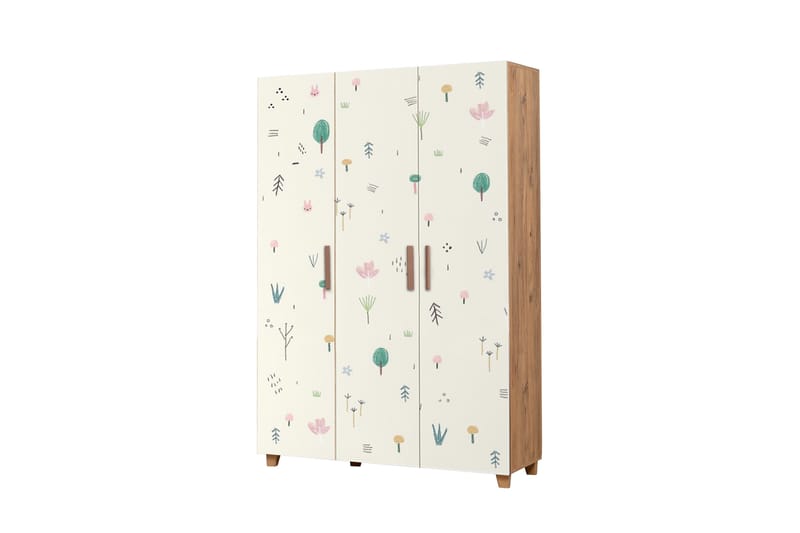 Leva Garderobe 120x189 cm Brun/Hvit - Hanah Home - Oppbevaring - Klesoppbevaring - Garderober & garderobesystem