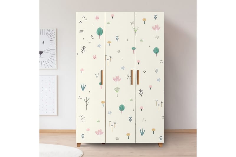 Leva Garderobe 120x189 cm Brun/Hvit - Hanah Home - Oppbevaring - Klesoppbevaring - Garderober & garderobesystem