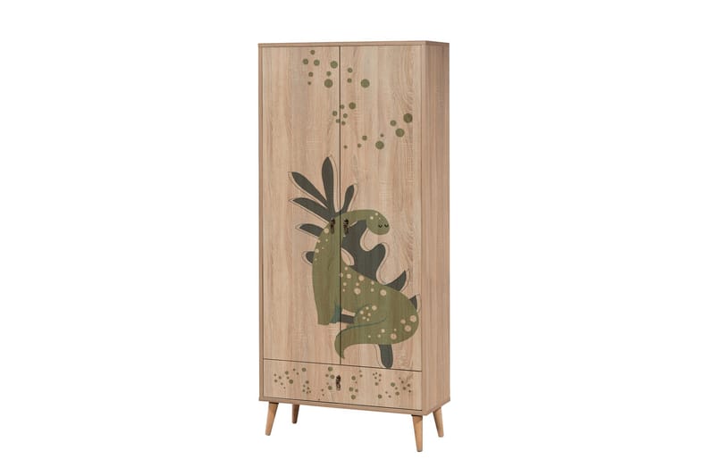 Bertoaria Garderobe 80x190 cm Brun - Hanah Home - Oppbevaring - Klesoppbevaring - Garderober & garderobesystem