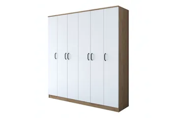 Jaidul Garderobeskap 180x190,8 cm Brun/Hvit - Hanah Home - Oppbevaring - Klesoppbevaring - Garderober & garderobesystem