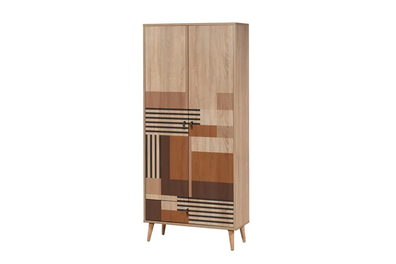 Bertoaria Garderobe 80x190 cm Brun - Hanah Home - Oppbevaring - Klesoppbevaring - Garderober & garderobesystem