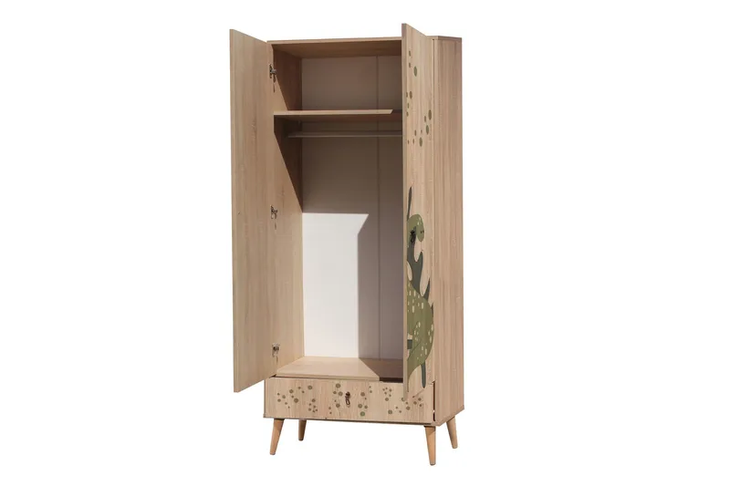 Bertoaria Garderobe 80x190 cm Brun - Hanah Home - Oppbevaring - Klesoppbevaring - Garderober & garderobesystem