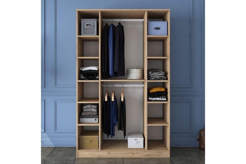 Jaioni Garderobeskap 120x190,8 cm Brun/Hvit - Hanah Home - Oppbevaring - Klesoppbevaring - Garderober & garderobesystem