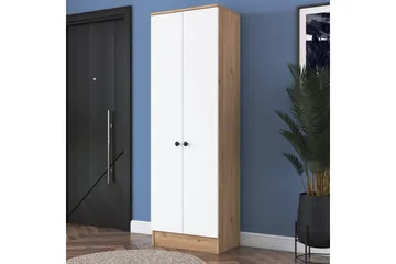 Hooda Garderobeskap 59,8x182,8 cm Brun/Hvit - Hanah Home - Møbler - Gangmøbler - Møbelsett til gang & entre