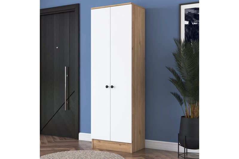Hooda Garderobeskap 59,8x182,8 cm Brun/Hvit - Hanah Home - Oppbevaring - Klesoppbevaring - Garderober & garderobesystem